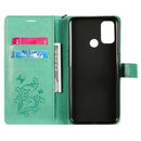 For OPPO A53 (2020) / A53s / A33 (2020) / A32 3D Butterflies Embossing Pattern Horizontal Flip Leather Case with Holder & Card Slot & Wallet(Green)