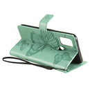 For OPPO A53 (2020) / A53s / A33 (2020) / A32 3D Butterflies Embossing Pattern Horizontal Flip Leather Case with Holder & Card Slot & Wallet(Green)