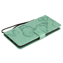For OPPO A53 (2020) / A53s / A33 (2020) / A32 3D Butterflies Embossing Pattern Horizontal Flip Leather Case with Holder & Card Slot & Wallet(Green)