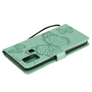 For OPPO A53 (2020) / A53s / A33 (2020) / A32 3D Butterflies Embossing Pattern Horizontal Flip Leather Case with Holder & Card Slot & Wallet(Green)