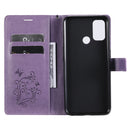 For OPPO A53 (2020) / A53s / A33 (2020) / A32 3D Butterflies Embossing Pattern Horizontal Flip Leather Case with Holder & Card Slot & Wallet(Purple)