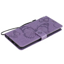 For OPPO A53 (2020) / A53s / A33 (2020) / A32 3D Butterflies Embossing Pattern Horizontal Flip Leather Case with Holder & Card Slot & Wallet(Purple)