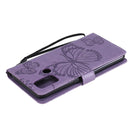For OPPO A53 (2020) / A53s / A33 (2020) / A32 3D Butterflies Embossing Pattern Horizontal Flip Leather Case with Holder & Card Slot & Wallet(Purple)