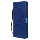 For OPPO A53 (2020) / A53s / A33 (2020) / A32 3D Butterflies Embossing Pattern Horizontal Flip Leather Case with Holder & Card Slot & Wallet(Blue)