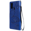 For OPPO A53 (2020) / A53s / A33 (2020) / A32 3D Butterflies Embossing Pattern Horizontal Flip Leather Case with Holder & Card Slot & Wallet(Blue)