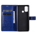 For OPPO A53 (2020) / A53s / A33 (2020) / A32 3D Butterflies Embossing Pattern Horizontal Flip Leather Case with Holder & Card Slot & Wallet(Blue)