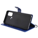 For OPPO A53 (2020) / A53s / A33 (2020) / A32 3D Butterflies Embossing Pattern Horizontal Flip Leather Case with Holder & Card Slot & Wallet(Blue)