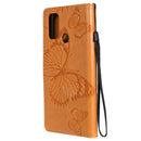 For OPPO A53 (2020) / A53s / A33 (2020) / A32 3D Butterflies Embossing Pattern Horizontal Flip Leather Case with Holder & Card Slot & Wallet(Yellow)