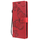 For OPPO A53 (2020) / A53s / A33 (2020) / A32 3D Butterflies Embossing Pattern Horizontal Flip Leather Case with Holder & Card Slot & Wallet(Red)