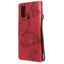 For OPPO A53 (2020) / A53s / A33 (2020) / A32 3D Butterflies Embossing Pattern Horizontal Flip Leather Case with Holder & Card Slot & Wallet(Red)