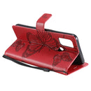 For OPPO A53 (2020) / A53s / A33 (2020) / A32 3D Butterflies Embossing Pattern Horizontal Flip Leather Case with Holder & Card Slot & Wallet(Red)