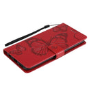 For OPPO A53 (2020) / A53s / A33 (2020) / A32 3D Butterflies Embossing Pattern Horizontal Flip Leather Case with Holder & Card Slot & Wallet(Red)