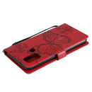 For OPPO A53 (2020) / A53s / A33 (2020) / A32 3D Butterflies Embossing Pattern Horizontal Flip Leather Case with Holder & Card Slot & Wallet(Red)