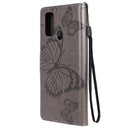For OPPO A53 (2020) / A53s / A33 (2020) / A32 3D Butterflies Embossing Pattern Horizontal Flip Leather Case with Holder & Card Slot & Wallet(Grey)
