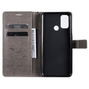 For OPPO A53 (2020) / A53s / A33 (2020) / A32 3D Butterflies Embossing Pattern Horizontal Flip Leather Case with Holder & Card Slot & Wallet(Grey)