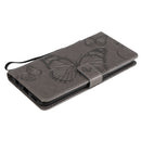 For OPPO A53 (2020) / A53s / A33 (2020) / A32 3D Butterflies Embossing Pattern Horizontal Flip Leather Case with Holder & Card Slot & Wallet(Grey)