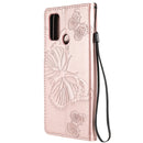 For OPPO A53 (2020) / A53s / A33 (2020) / A32 3D Butterflies Embossing Pattern Horizontal Flip Leather Case with Holder & Card Slot & Wallet(Rose Gold)