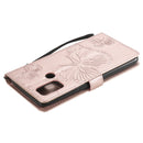 For OPPO A53 (2020) / A53s / A33 (2020) / A32 3D Butterflies Embossing Pattern Horizontal Flip Leather Case with Holder & Card Slot & Wallet(Rose Gold)