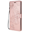 For OPPO Reno4 4G 3D Butterflies Embossing Pattern Horizontal Flip Leather Case with Holder & Card Slot & Wallet(Rose Gold)