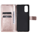 For OPPO Reno4 4G 3D Butterflies Embossing Pattern Horizontal Flip Leather Case with Holder & Card Slot & Wallet(Rose Gold)