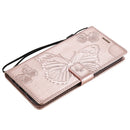For OPPO Reno4 4G 3D Butterflies Embossing Pattern Horizontal Flip Leather Case with Holder & Card Slot & Wallet(Rose Gold)