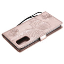 For OPPO Reno4 4G 3D Butterflies Embossing Pattern Horizontal Flip Leather Case with Holder & Card Slot & Wallet(Rose Gold)
