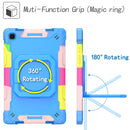 For Samsung Galaxy Tab A7 10.4 (2020) T500 / T505 Contrast Color Shockproof Robot Silicone + PC Case with Wristband Holder(Camouflage + Blue)