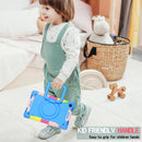 For Samsung Galaxy Tab A7 10.4 (2020) T500 / T505 Contrast Color Shockproof Robot Silicone + PC Case with Wristband Holder(Camouflage + Blue)