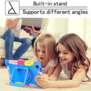 For Samsung Galaxy Tab A7 10.4 (2020) T500 / T505 Contrast Color Shockproof Robot Silicone + PC Case with Wristband Holder(Camouflage + Blue)