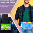 For Samsung Galaxy Tab A7 10.4 (2020) T500 / T505 Contrast Color Shockproof Robot Silicone + PC Case with Wristband Holder(Camouflage + Blue)