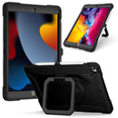 Contrast Color Shockproof Robot Silicone + PC Case with Wristband Holder For iPad 10.2 2021 / 2020 / 2019(Black)