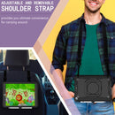 Contrast Color Shockproof Robot Silicone + PC Case with Wristband Holder For iPad 10.2 2021 / 2020 / 2019(Black)