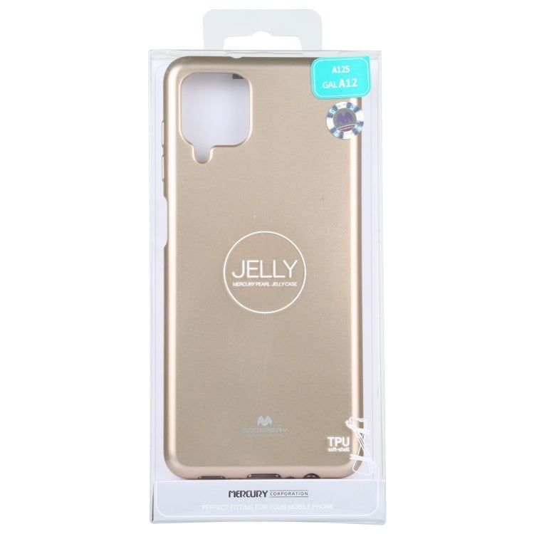 For Samsung Galaxy A12 GOOSPERY JELLY Full Coverage Soft Case(Gold)