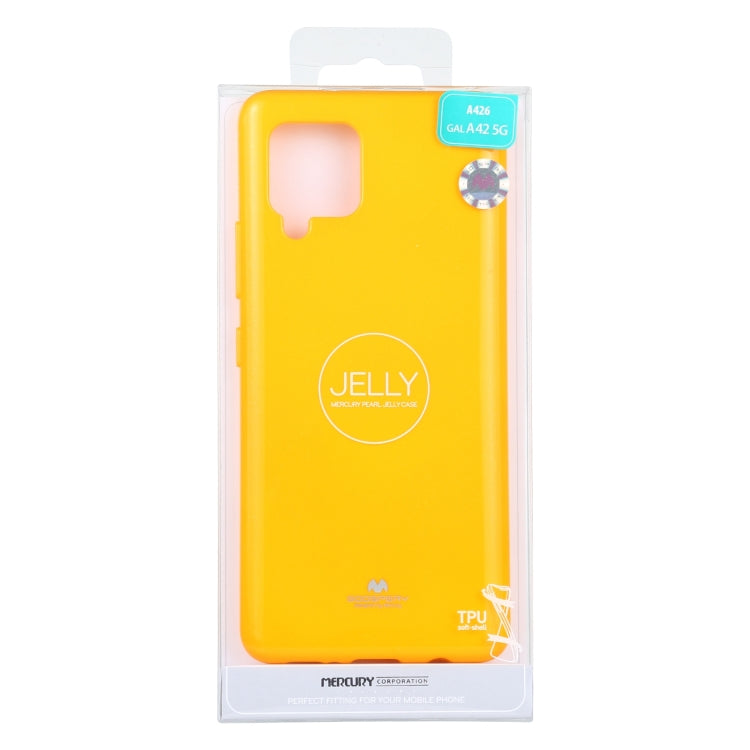 For Samsung Galaxy A42 GOOSPERY JELLY Full Coverage Soft Case(Yellow)