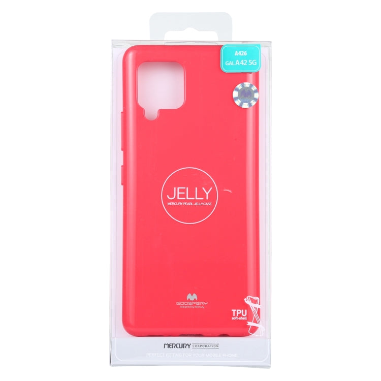 For Samsung Galaxy A42 GOOSPERY JELLY Full Coverage Soft Case(Rose Red)