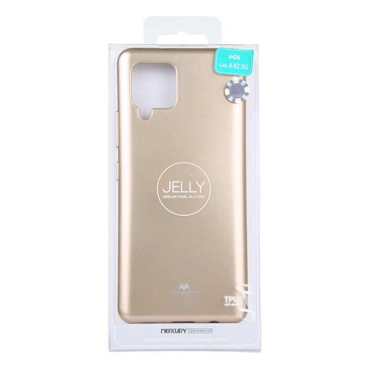For Samsung Galaxy A42 GOOSPERY JELLY Full Coverage Soft Case(Gold)