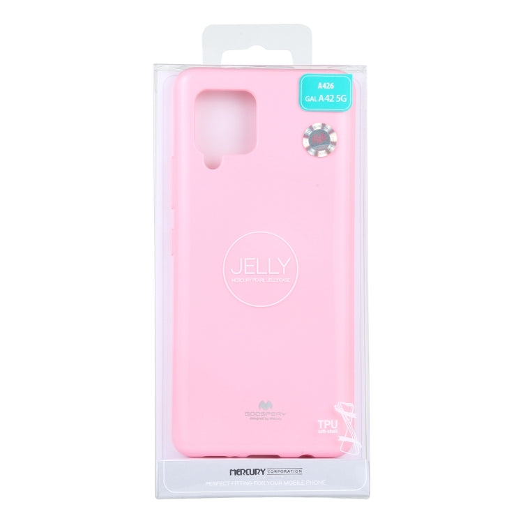 For Samsung Galaxy A42 GOOSPERY JELLY Full Coverage Soft Case(Pink)