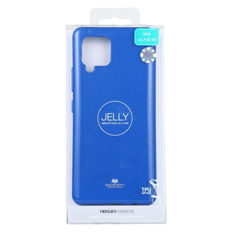For Samsung Galaxy A42 GOOSPERY JELLY Full Coverage Soft Case(Blue)