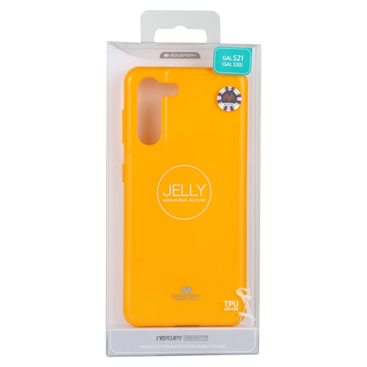 For Samsung Galaxy S21 5G GOOSPERY JELLY Full Coverage Soft Case(Yellow)