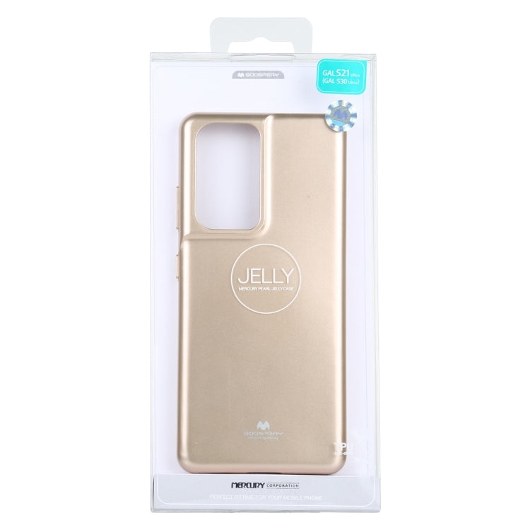 For Samsung Galaxy S21 Ultra 5G GOOSPERY JELLY Full Coverage Soft Case(Gold)