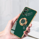 For Samsung Galaxy S20 FE 6D Electroplating Full Coverage Silicone Protective Case with Magnetic Ring Holder(Grandma Ash)