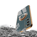 For Samsung Galaxy S20 FE 6D Electroplating Full Coverage Silicone Protective Case with Magnetic Ring Holder(Grandma Ash)