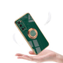 For Samsung Galaxy S20 FE 6D Electroplating Full Coverage Silicone Protective Case with Magnetic Ring Holder(Grandma Ash)