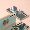 For Samsung Galaxy S21 5G 6D Electroplating Full Coverage Silicone Protective Case with Magnetic Ring Holder(Light Cyan)