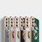 For Samsung Galaxy S21 Ultra 5G 6D Electroplating Full Coverage Silicone Protective Case with Magnetic Ring Holder(Light Purple)