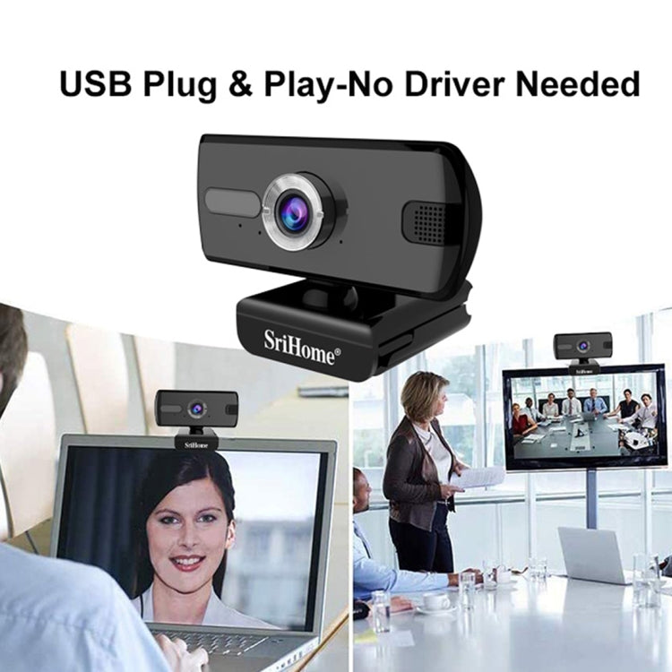 SriHome SH004 3.0 Mega Pixels USB 2.0 / 3.0 HD Computer Camera Built-in Noise Reduction Microphone