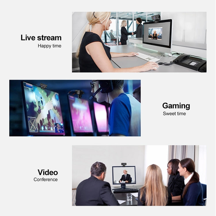 SriHome SH004 3.0 Mega Pixels USB 2.0 / 3.0 HD Computer Camera Built-in Noise Reduction Microphone