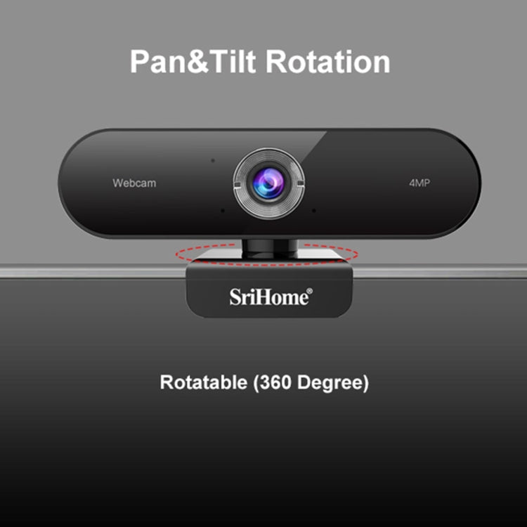 SriHome SH002 4.0 Mega Pixels USB 2.0 / 3.0 HD Computer Camera Built-in Noise Reduction Microphone