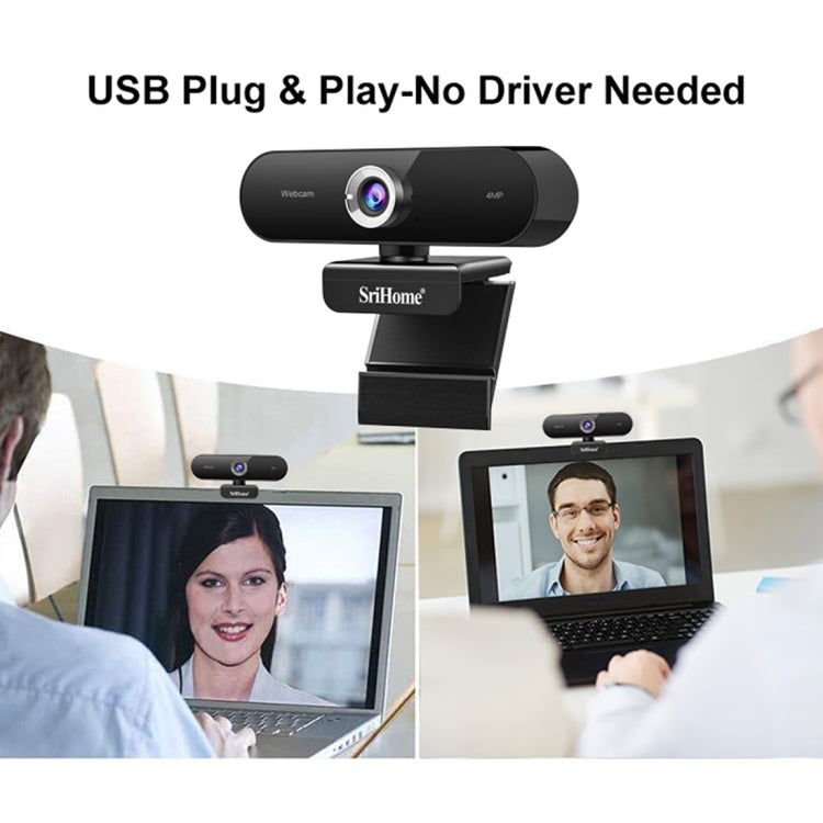 SriHome SH002 4.0 Mega Pixels USB 2.0 / 3.0 HD Computer Camera Built-in Noise Reduction Microphone
