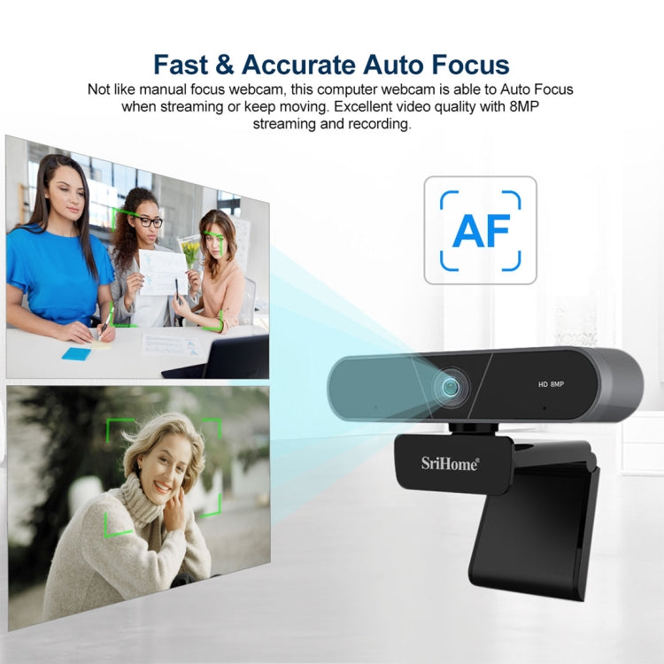 SriHome SH005 8.0 Mega Pixels USB 2.0 / 3.0 HD Computer Camera with Two Omnidirectional Digital Microphones